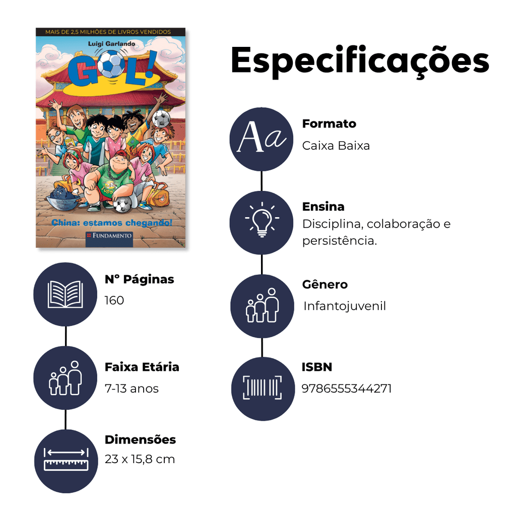 Gol 14 - China, Estamos Chegando! - Editora Fundamento livro_infantil