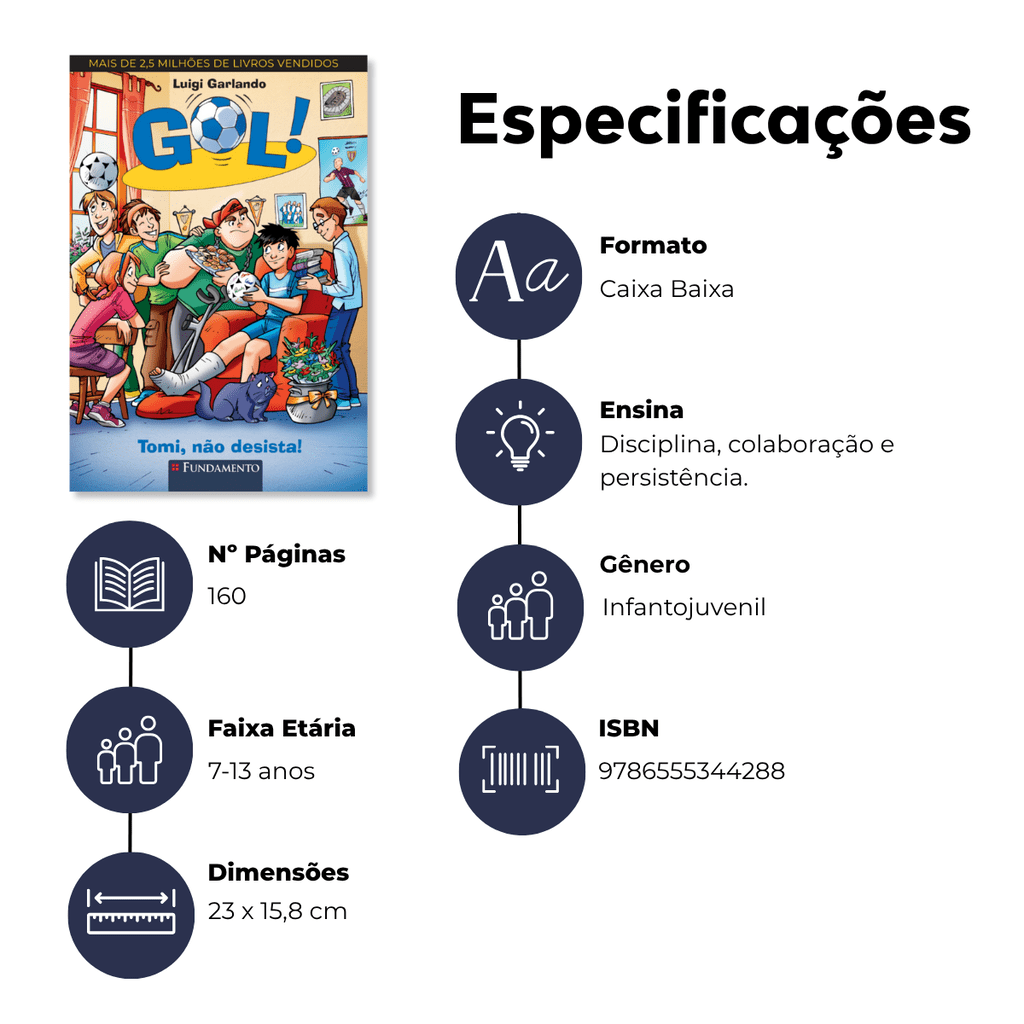 Gol 15 - Tomi, Não Desista! - Editora Fundamento livro_infantil