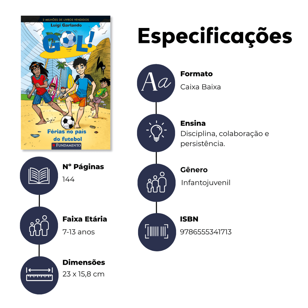 Gol 2 - Férias no País do Futebol - Editora Fundamento livro_infantil