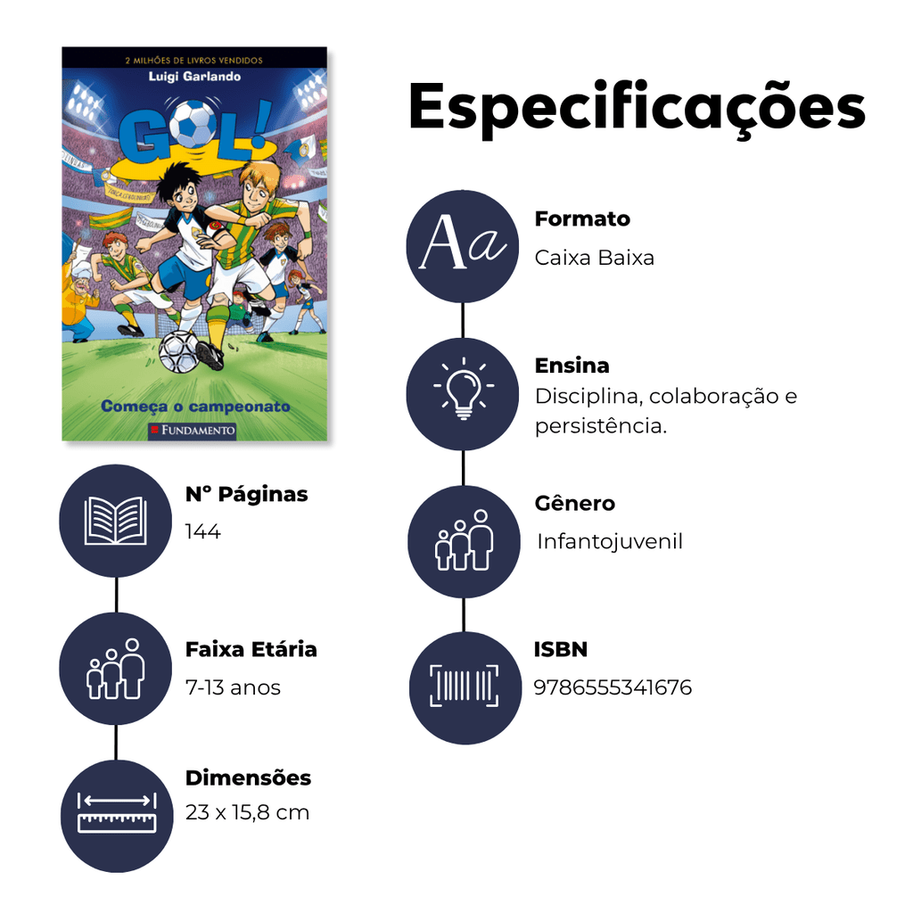 Gol 3 - Começa o Campeonato - Editora Fundamento livro_infantil