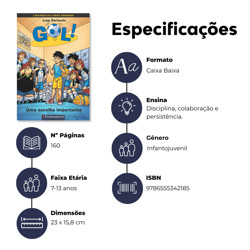 Gol 7 - Uma Escolha Importante - Editora Fundamento livro_infantil