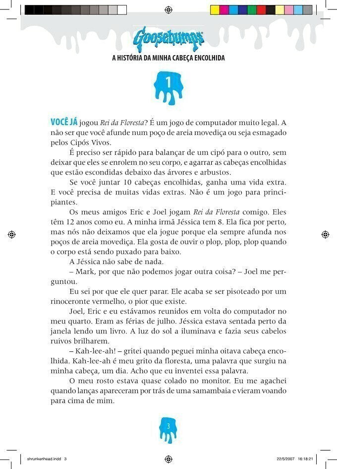Goosebumps - A História da Minha Cabeça Encolhida - Editora Fundamento livro_infantil