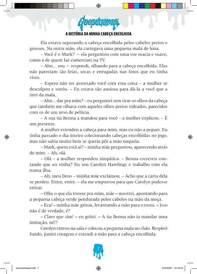 Goosebumps - A História da Minha Cabeça Encolhida - Editora Fundamento livro_infantil
