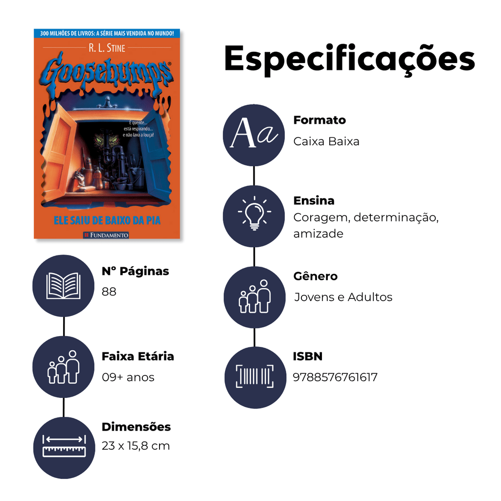 Goosebumps - Ele Saiu de Baixo da Pia - Editora Fundamento livro_infantil