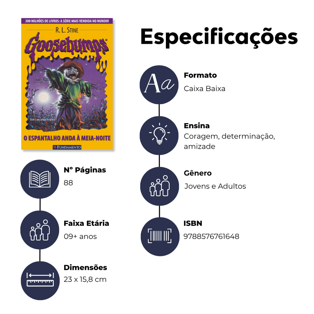 Goosebumps - O Espantalho Anda À Meia Noite - Editora Fundamento livro_infantil
