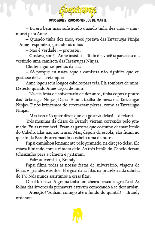 Goosebumps - Ovos Monstruosos Vindos de Marte - Editora Fundamento livro_infantil