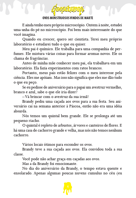 Goosebumps - Ovos Monstruosos Vindos de Marte - Editora Fundamento livro_infantil