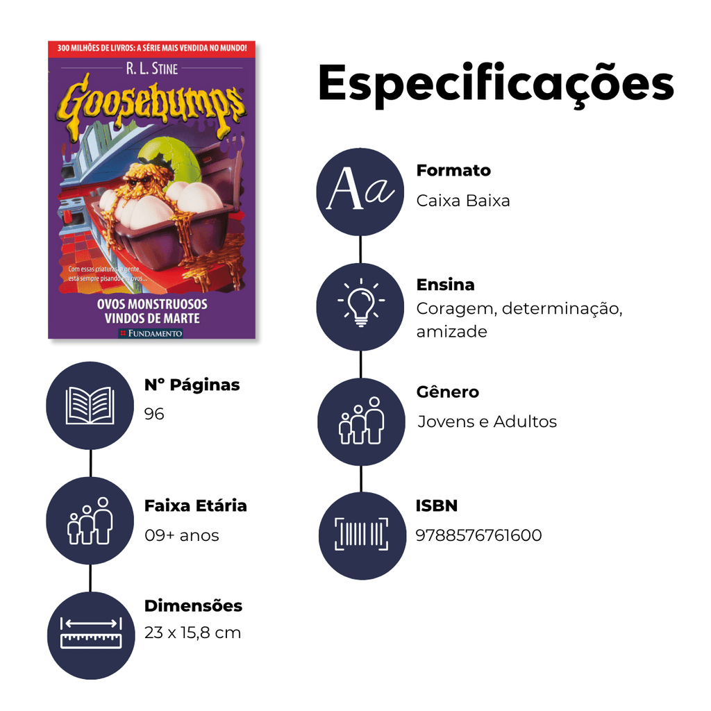 Goosebumps - Ovos Monstruosos Vindos de Marte - Editora Fundamento livro_infantil
