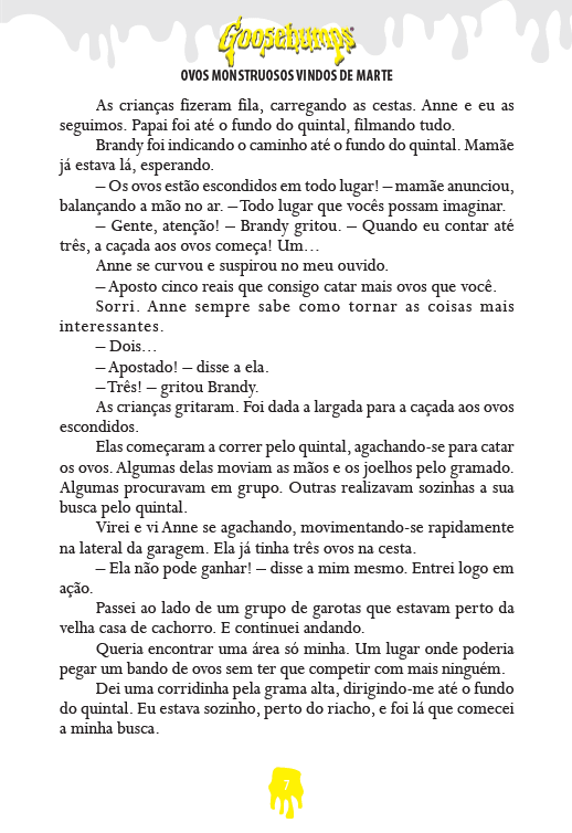 Goosebumps - Ovos Monstruosos Vindos de Marte - Editora Fundamento livro_infantil