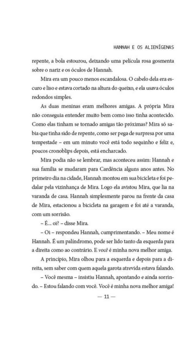 Hannah Salva o Mundo 1 - Hannah e Os Alienígenas - Editora Fundamento livro_infantil