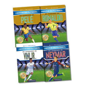 Kit Heróis do Futebol Brasileiro - 4 Livros (Pelé + Ronaldo + Vini Jr + Neymar)