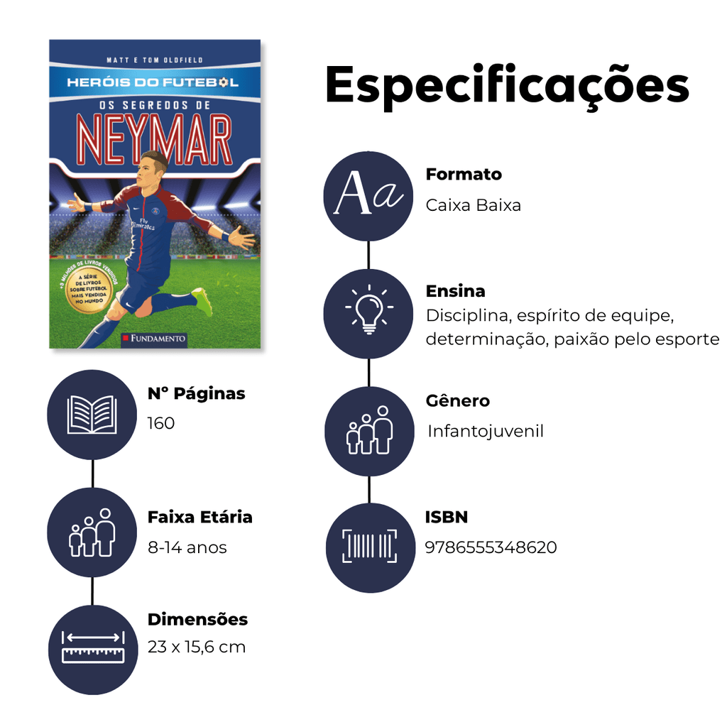 Heróis do Futebol: Os Segredos de Neymar - Editora Fundamento livro_infantil