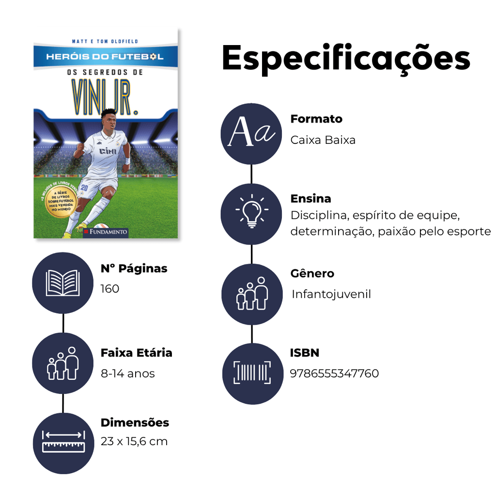Heróis do Futebol: Os Segredos de Vini Jr. - Editora Fundamento livro_infantil