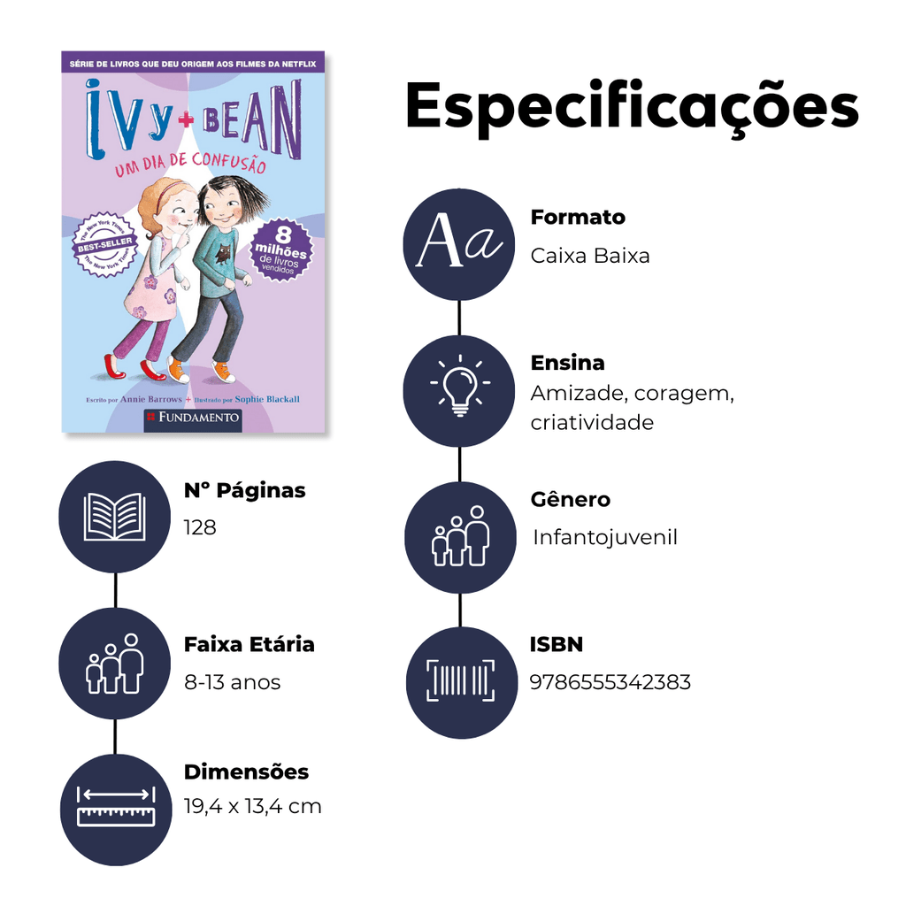 Ivy + Bean 04 - Um Dia de Confusão - Editora Fundamento livro_infantil