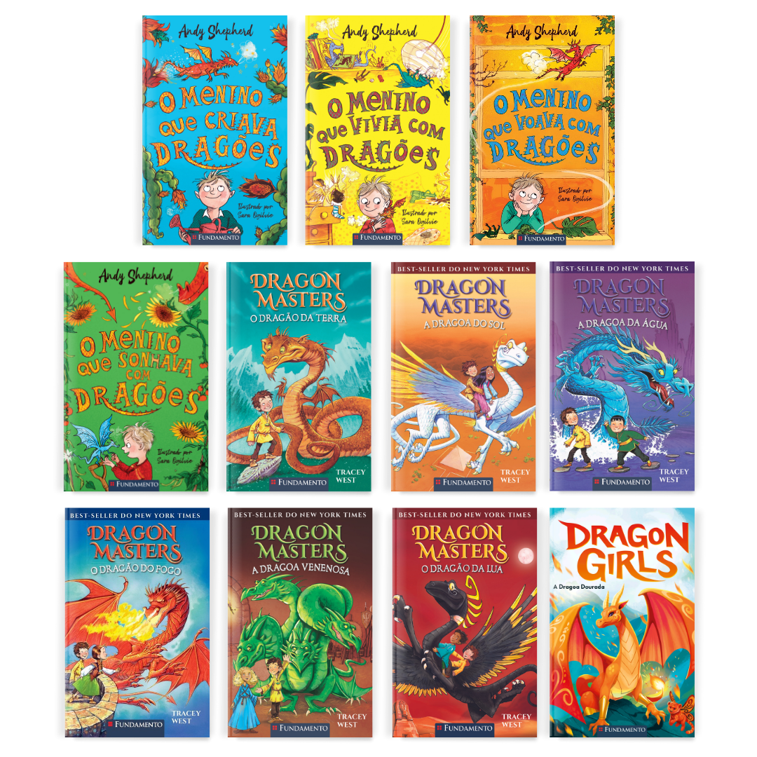Kit 11 Livros Infantis de Dragões - Editora Fundamento livro_infantil