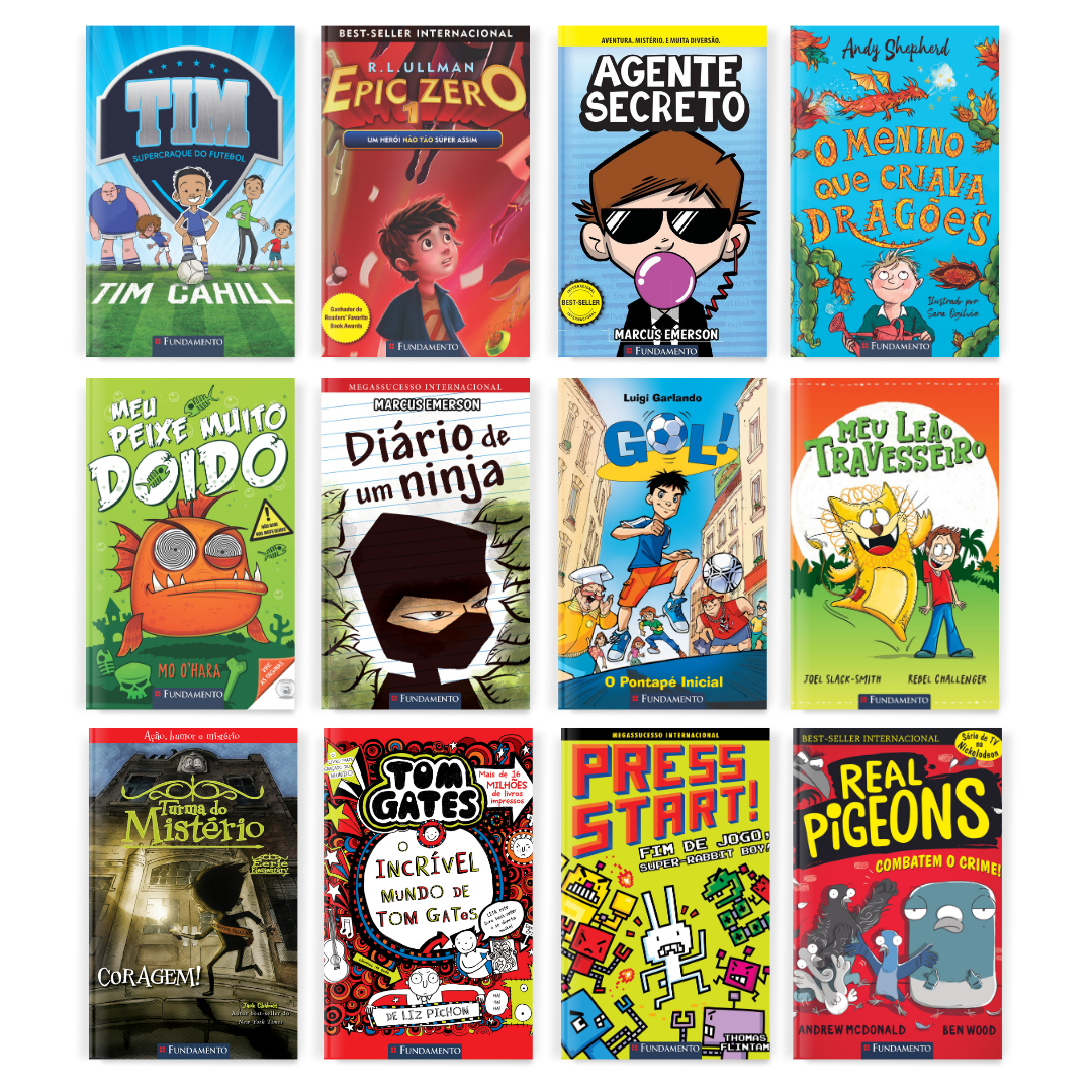 Kit 12 Livros Infantis para Meninos de 7 - 10 Anos - Editora Fundamento livro_infantil