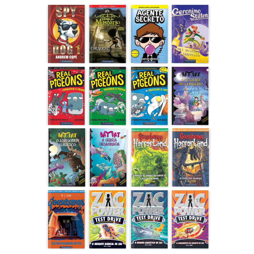 Kit 16 Livros Infantis de Mistério e Ação - Editora Fundamento livro_infantil