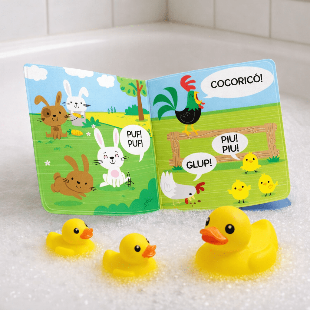 Kit 4 Livros Infantis de Banho para Bebês - Editora Fundamento livro_infantil