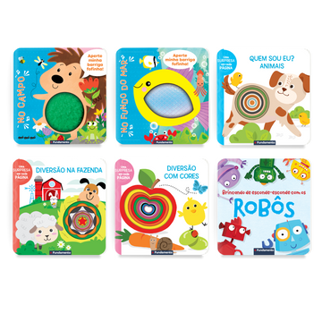 Kit 6 Livros para Bebês com Texturas e Estímulos Sensoriais - Editora Fundamento livro_infantil