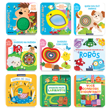 Kit 9 Livros para Bebês com Texturas e Estímulos Sensoriais - Editora Fundamento livro_infantil