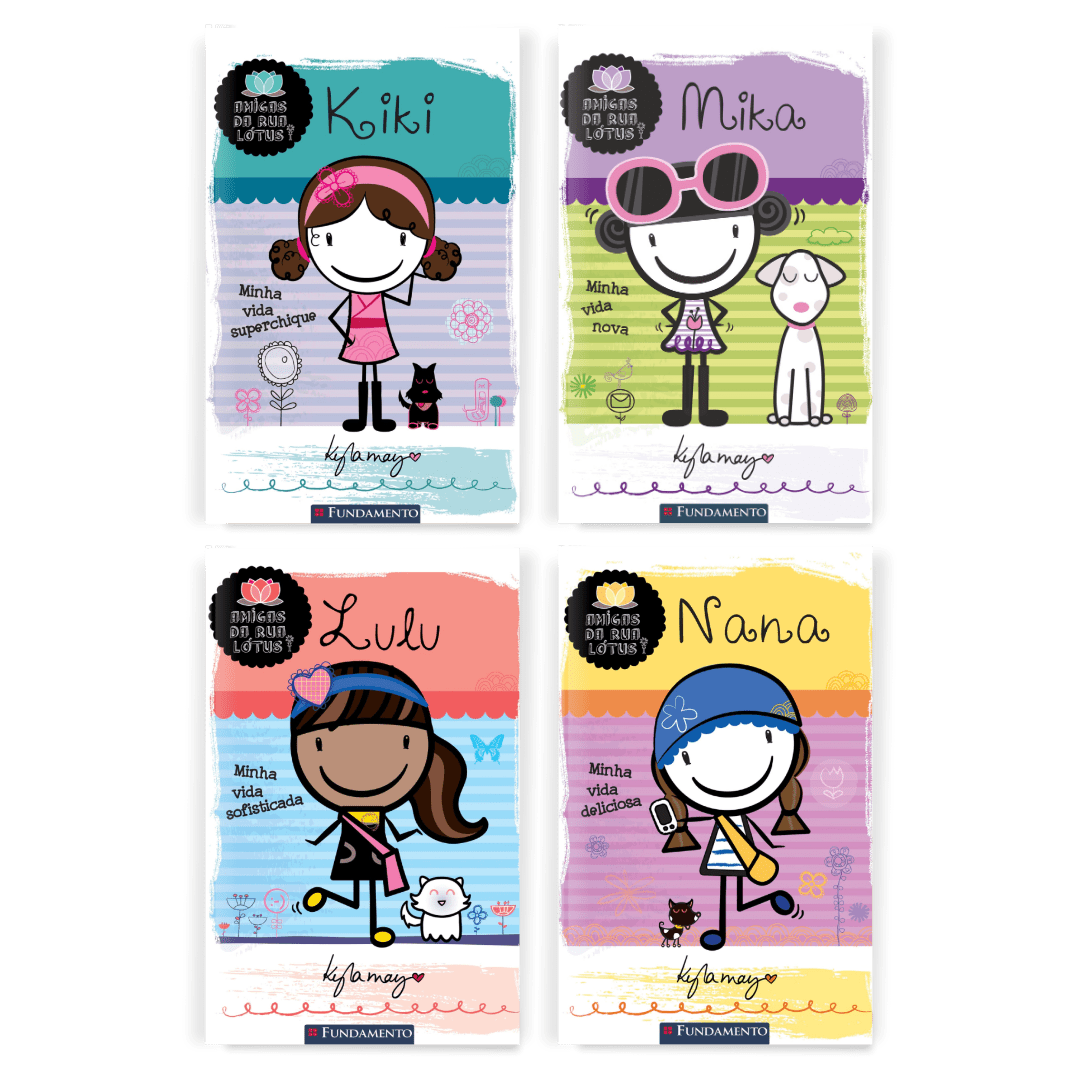 Kit Amigas da Rua Lótus - 4 Livros - Editora Fundamento livro_infantil