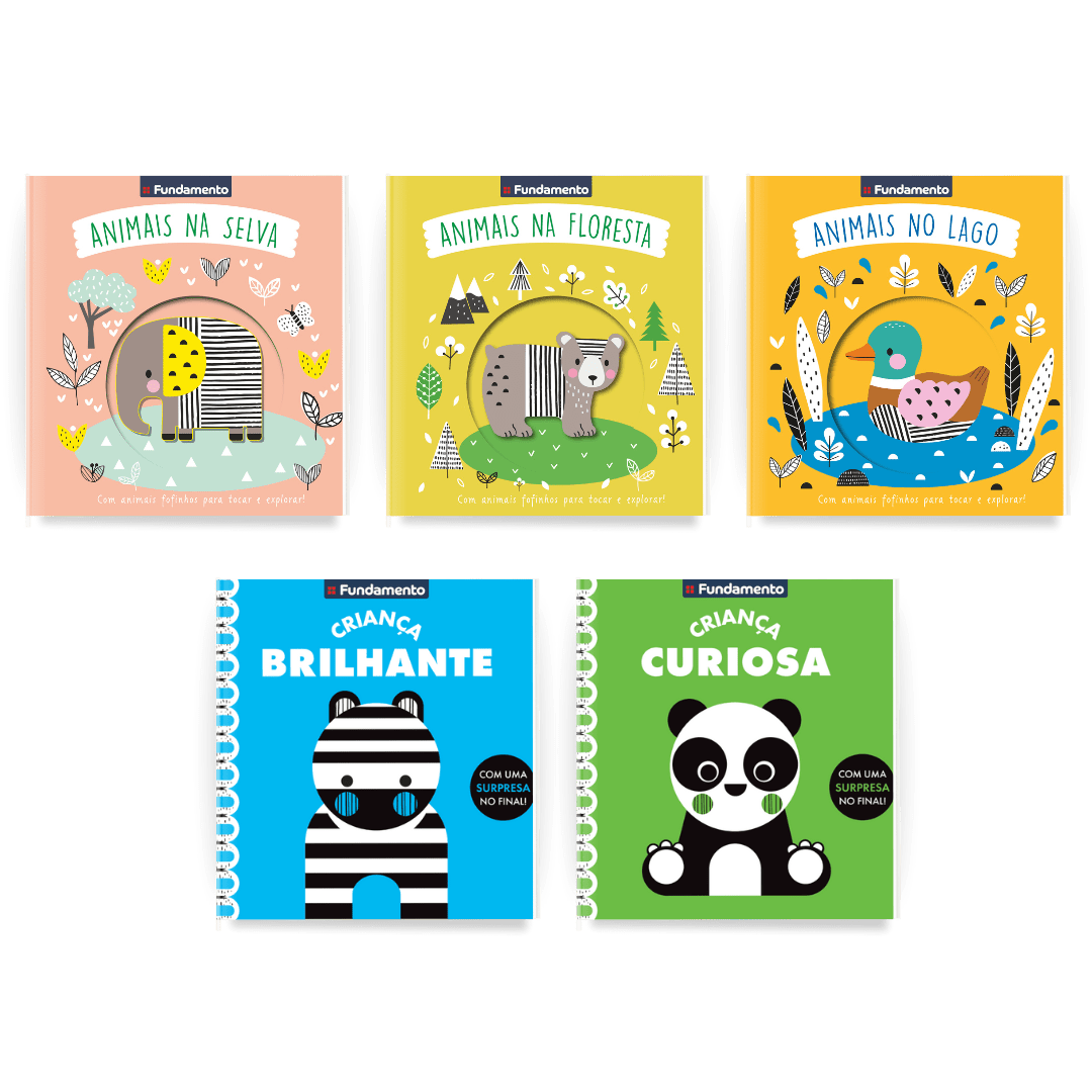 Kit Aprendendo Animais e Objetos - 5 Livros para Bebês - Editora Fundamento livro_infantil