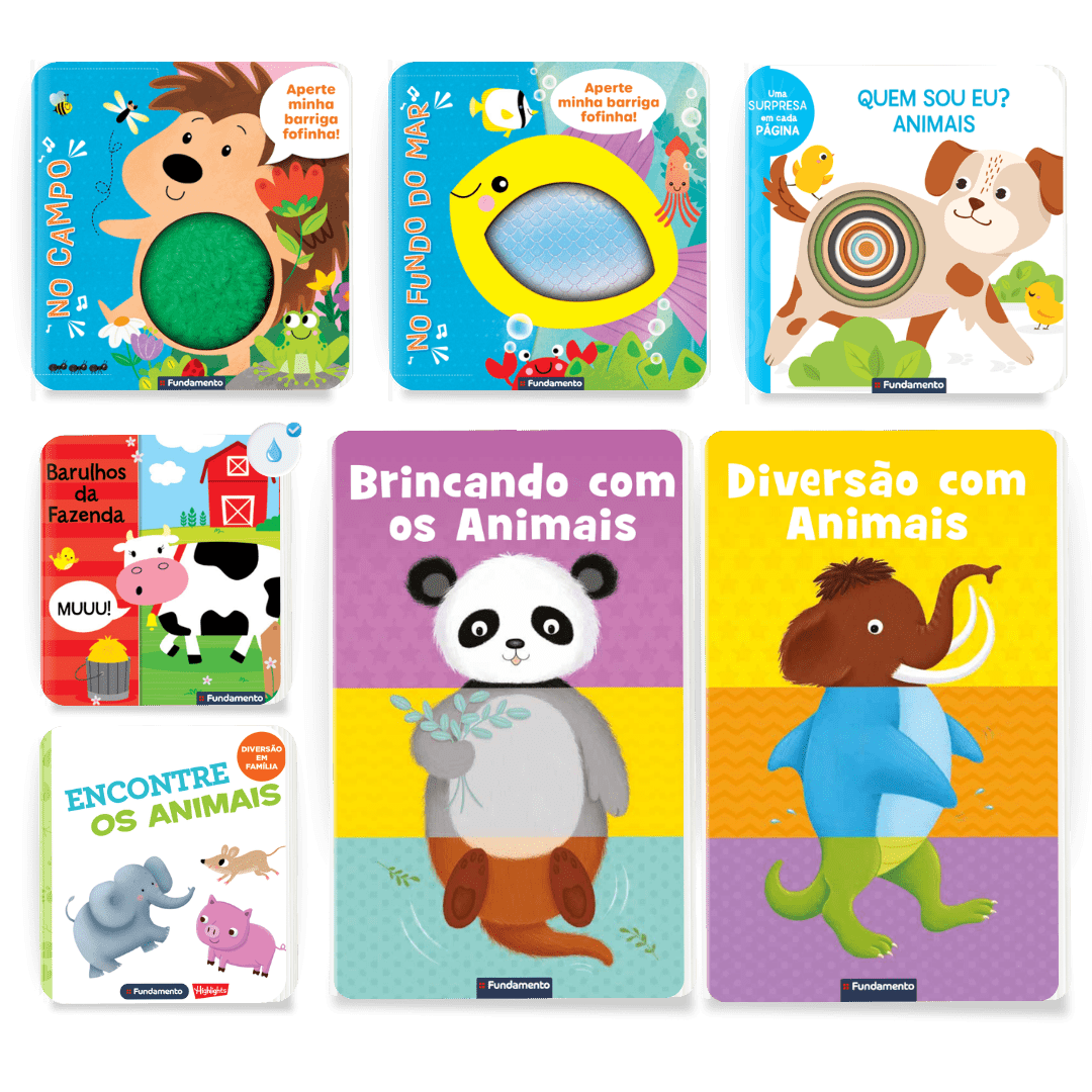 Kit Aprendendo Os Animais - 7 Livros para Bebês - Editora Fundamento livro_infantil
