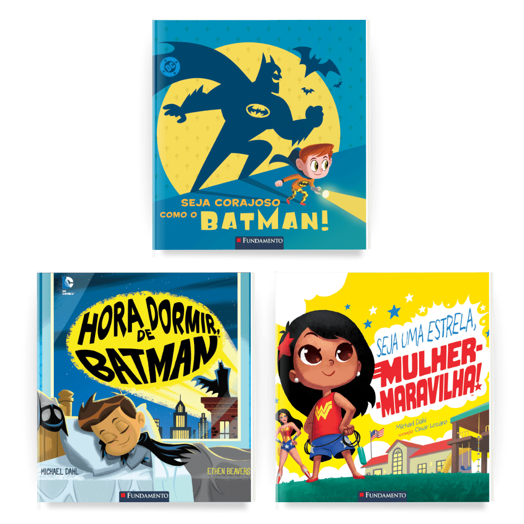 Kit Batman + Mulher Maravilha (3 Livros Infantis para Crianças de 3 - 6 Anos) - Editora Fundamento livro_infantil