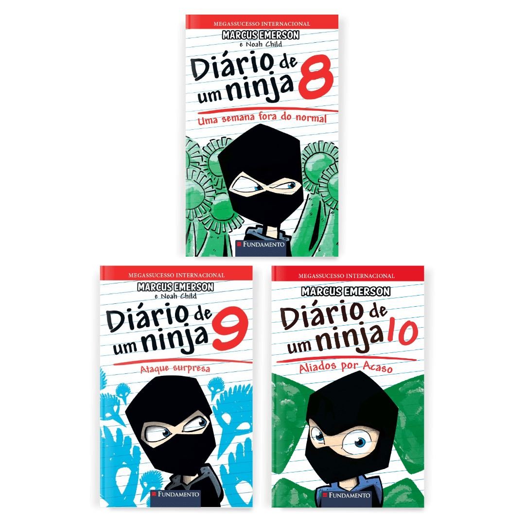 Kit Diário de Um Ninja - 3 Livros (8,9 e 10) - Editora Fundamento livro_infantil