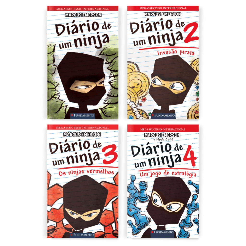 Kit Diario de Um Ninja - 4 Livros (1 ao 4) - Editora Fundamento livro_infantil