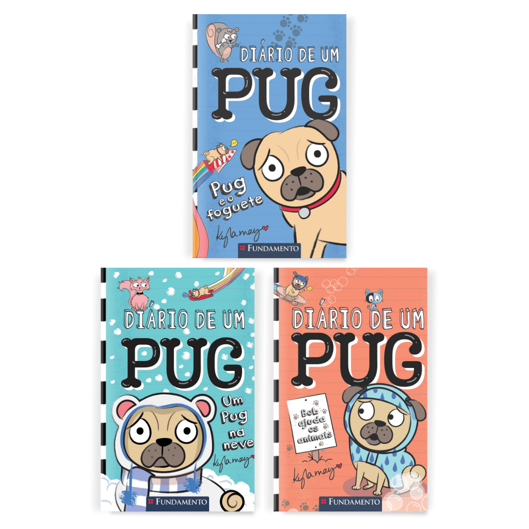 Kit Diário de um Pug - 3 Livros (1 ao 3) - Editora Fundamento livro_infantil