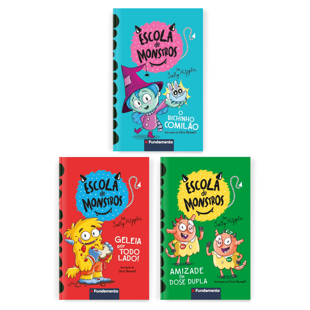 Kit Escola de Monstros - 3 Livros - Editora Fundamento livro_infantil