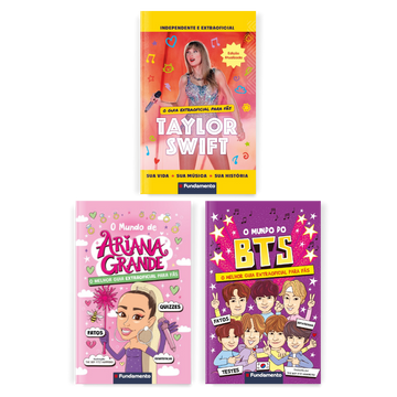 Kit Estrelas da Música - Taylor Swift, Ariana Grande e BTS - Editora Fundamento livro_infantil