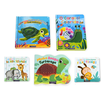Kit Explorando os Animais: para Tocar, Sentir e Descobrir - 5 Livros para Bebês - Editora Fundamento livro_infantil