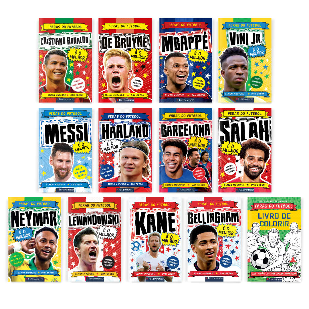 Kit Feras do Futebol - 12 Livros + Livro de Colorir - Editora Fundamento livro_infantil