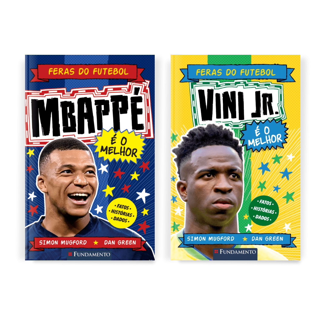 Kit Feras do Futebol - 2 Livros (Mbappé + Vini Jr) - Editora Fundamento livro_infantil
