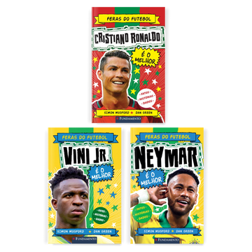 Kit Feras do Futebol - 3 Livros (CR7 + Vini Jr + Neymar) - Editora Fundamento livro_infantil