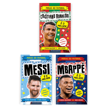 Kit Feras do Futebol - 3 Livros (Mbappé + CR7 + Messi) - Editora Fundamento livro_infantil