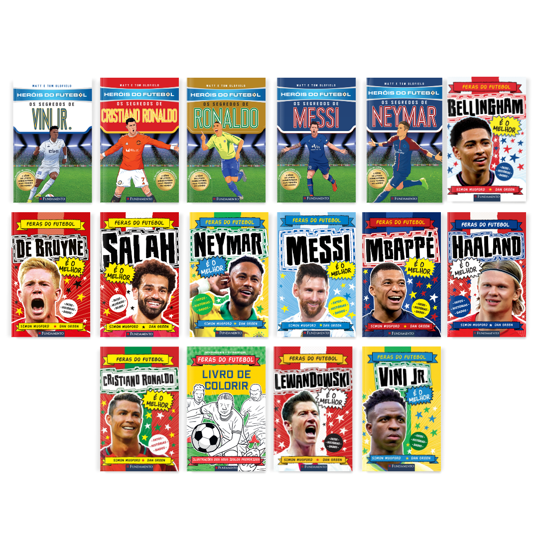 Kit Feras do Futebol + Heróis do Futebol - 16 Livros - Editora Fundamento livro_infantil