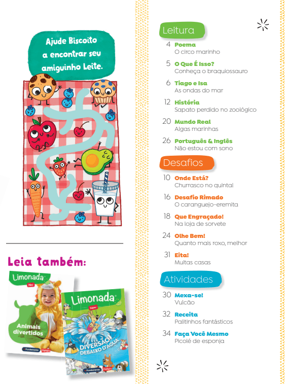 Kit Limonada Júnior - 12 Revistas - Editora Fundamento livro_infantil
