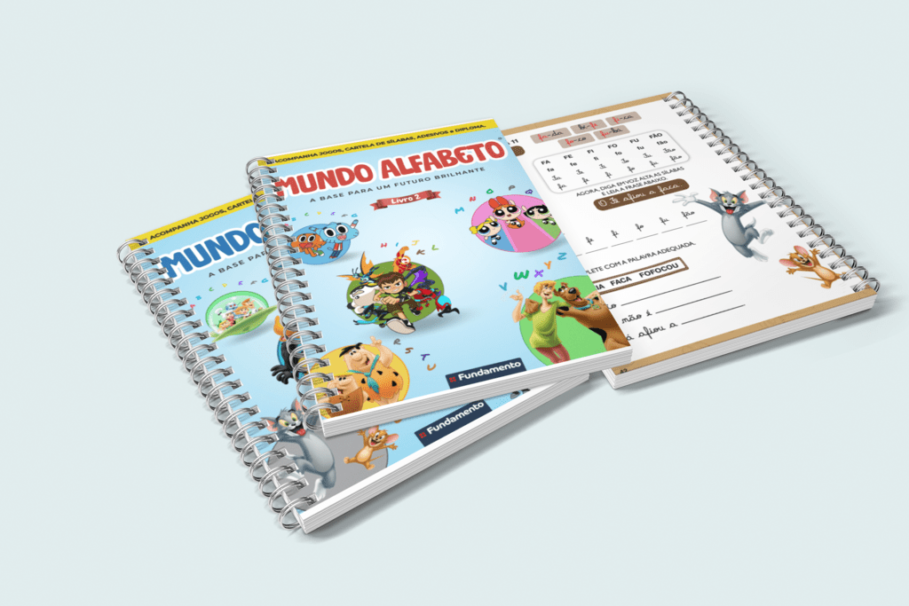 Kit Mundo Alfabeto - 2 Livros de Alfabetização + Acesso a Videoaulas Dinâmicas - Editora Fundamento livro_infantil