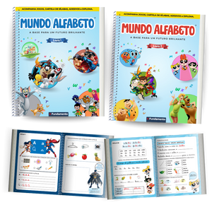 Kit Mundo Alfabeto - 2 Livros de Alfabetização + Acesso a Videoaulas Dinâmicas - Editora Fundamento livro_infantil