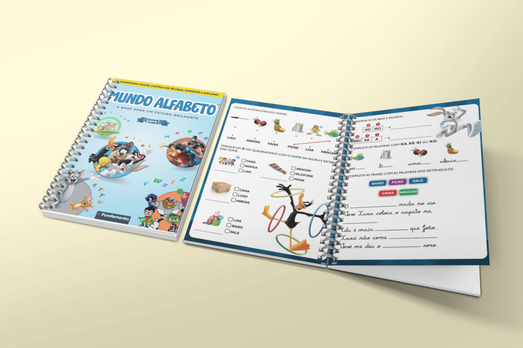 Kit Mundo Alfabeto - 2 Livros de Alfabetização + Acesso a Videoaulas Dinâmicas - Editora Fundamento livro_infantil