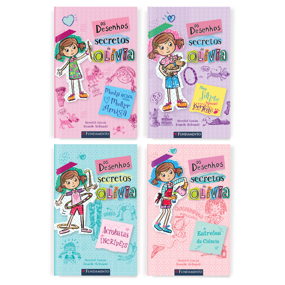 Kit Os Desenhos Secretos de Olívia - (1 ao 4) - Editora Fundamento livro_infantil