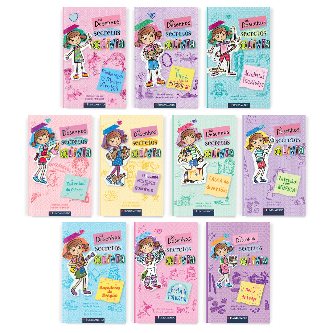 Kit Os Desenhos Secretos de Olivia - 10 Livros (1 ao 10) - Editora Fundamento livro_infantil