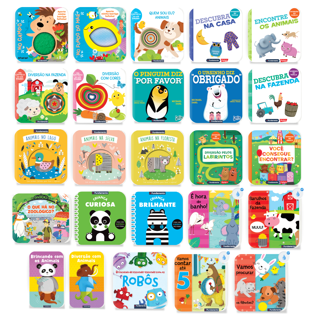 Kit Primeiros Aprendizados - 25 Livros para Bebês - Editora Fundamento livro_infantil