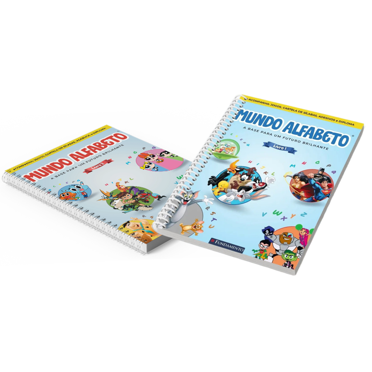 Kit Superpoderes com Matemática + Mundo Alfabeto - Editora Fundamento livro_infantil