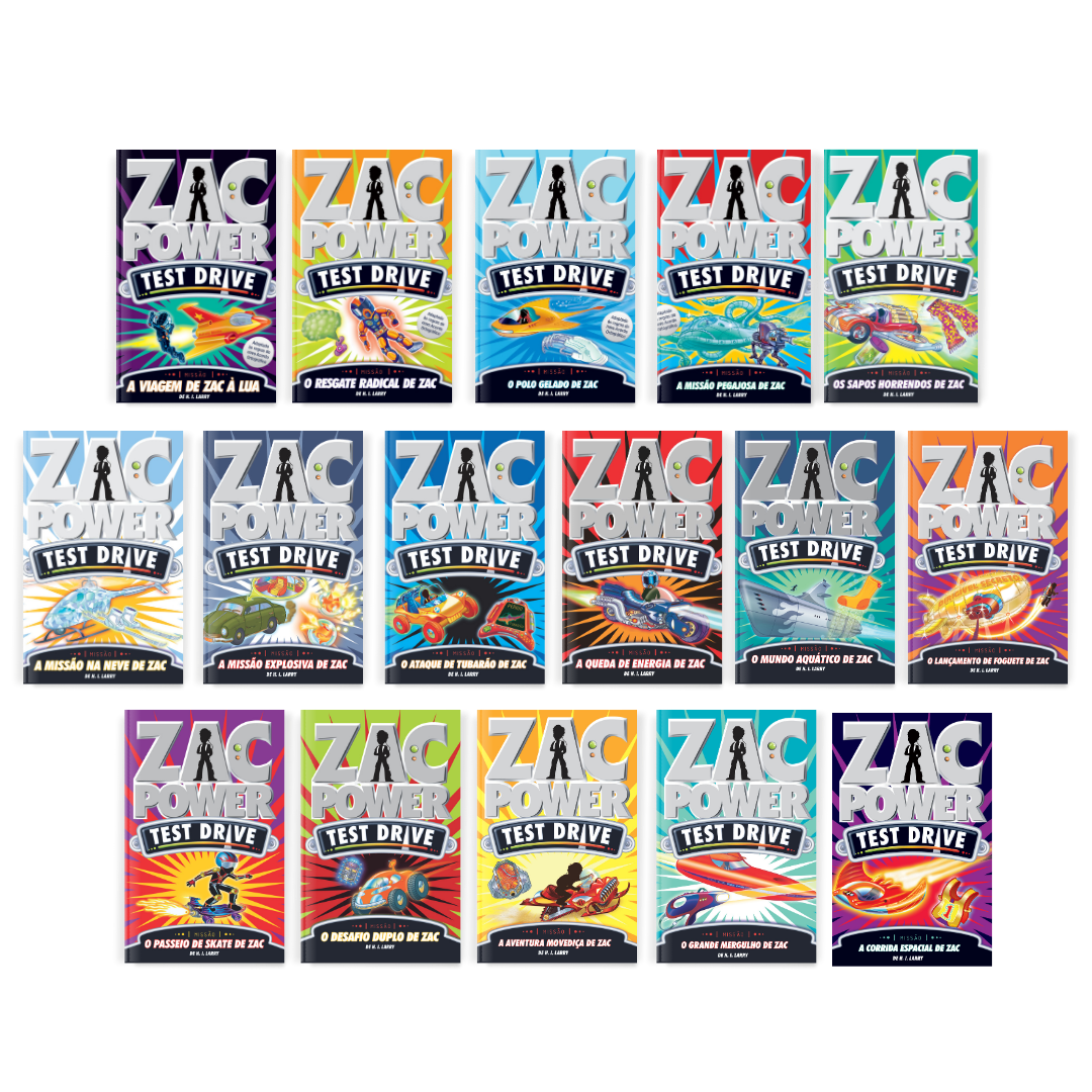 Kit Zac Power Test Drive - 16 Livros - Editora Fundamento livro_infantil