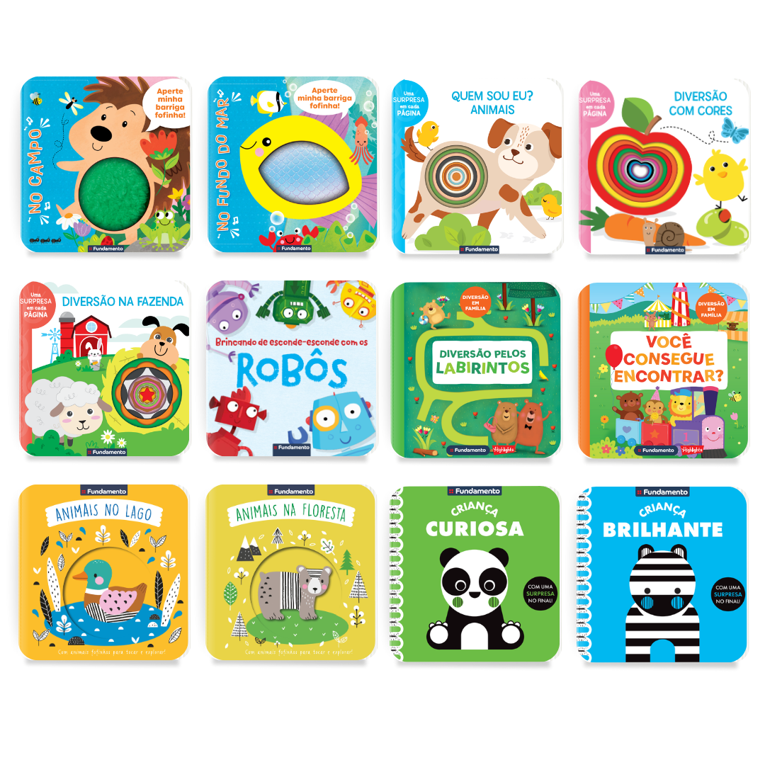 Kit 12 Livros para Bebês com Texturas e Estímulos Sensoriais