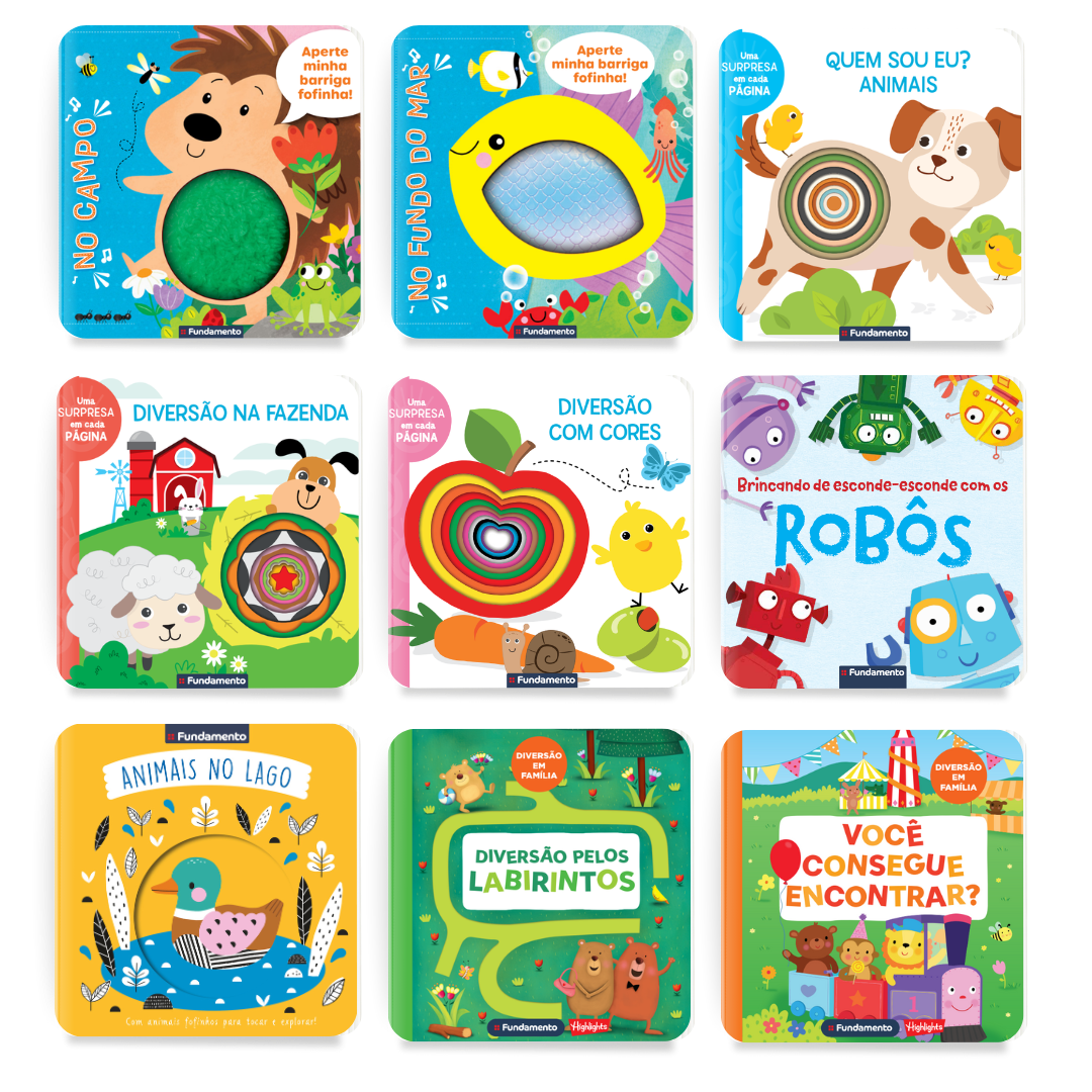 Kit 9 Livros para Bebês com Texturas e Estímulos Sensoriais